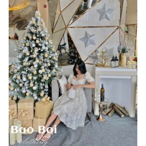 [ẢNH THẬT] VÁY HOA CÚP NGỰC TAY BỒNG DÁNG XOÈ HAI LỚP-6