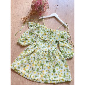 Váy hoa trễ vai viền bèo háck dáng XUKA-DRESS chất Voon xịn xó cao cấp.-9