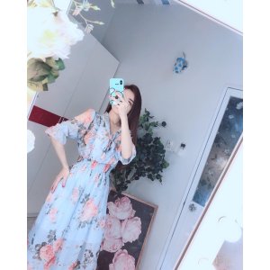 Đầm váy đôi bạn thân hoa dễ thương (hình thật+video)-6