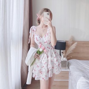 Váy Hoa Cup Ngực, Form xòe Lên Dáng Siêu Xinh-4