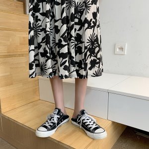 Chân Váy Hoa Dài Chữ A Lưng Cao Thiết Kế Mới Thời Trang Mùa Hè Theo Phong Cách Hàn Quốc Cho Nữ-9