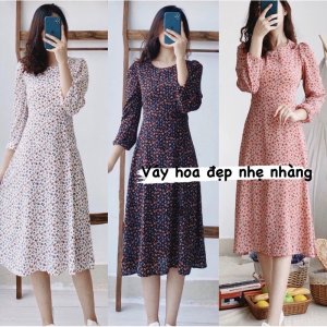 VÁY TRẮNG HOA NHÍ CỎ BABYDOLL DÁNG DÀI BODY , ĐẦM THIẾT KẾ DỰ TIỆC TAY DÀI DÁNG VINTAGE-8