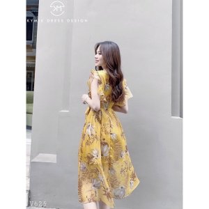 VÁY HOA VOAN TƠ BÈO VẠT CHÉO 2M CHO NỮ-3