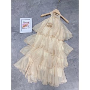 [Siêu Hot] Váy Yếm Be Maxi Cổ Hoa, Đầm Thiết Kế Tầng Siêu Xinh Có Ảnh Thật Kèm Video-9