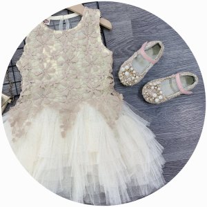 [10-30kg] Váy Công Chúa Cao Cấp Ren Hoa Phối Tùng Lưới Mềm Xòe Bồng Bềnh Xinh Xắn Cho Bé Gái-4