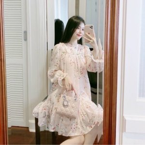 VÁY HOA TƠ 2 LỚP | DuongHuong Clothes-2