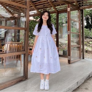 [Mã 255FASHIONSALE giảm 100% đơn 150K] [VIDEO Unbox] VÁY BABYDOLL HOA TAY NGẮN (ảnh thật)-2