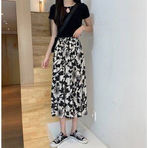 Chân Váy Hoa Dài Chữ A Lưng Cao Thiết Kế Mới Thời Trang Mùa Hè Theo Phong Cách Hàn Quốc Cho Nữ-3