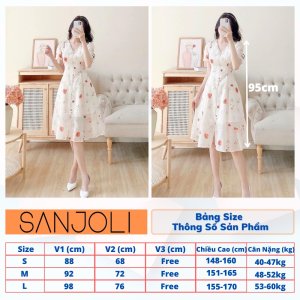 Đầm Dự Tiệc Cưới SANJOLI Váy Hoa Nhí Vintage Maxi Dáng Dài Tiểu Thư Sang Trọng Vải Voan Thiết Kế Xinh VD047-2