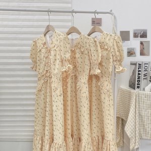 Váy Maxi Hoa Vàng Đuôi Cá Hàng Đẹp 2 Lớp Có Ảnh Thật Kèm Video-9