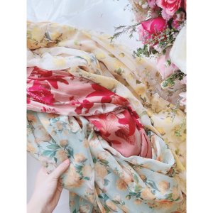 VÁY HOA VOAN TƠ XƯỚC CÚP NGỰC MAXI-6