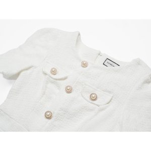 Váy xuông Tweet Liner tay bồng tiểu thư Souris By G-4