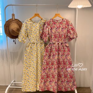 Váy maxi hoa tay phồng Lily-2