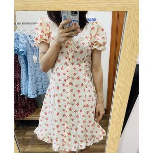 VÁY HOA CỔ REN BÁNH BÈO, VẢI MỀM MÁT. ĐƯỢC KIỂM TRA TRƯỚC KHI NHẬN HÀNG-5