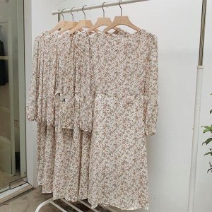 VÁY TRẮNG HOA NHÍ CỎ BABYDOLL DÁNG DÀI BODY , ĐẦM THIẾT KẾ DỰ TIỆC TAY DÀI DÁNG VINTAGE-4