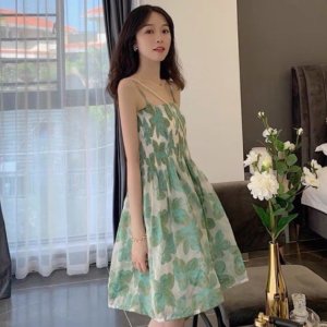 Đầm hoa đẹp ❤️FREESHIP❤️ Váy hoa 2 dây hàng Quảng Châu có sẵn-5