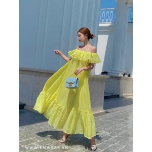 [Siêu Hot] Váy Maxi Bèo Trễ Vai 5 Màu Siêu Xinh Có Ảnh Thật Kèm Video-7