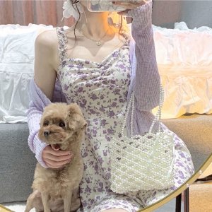 Đầm Hoa Hai Dây Bằng Lụa Lạnh Phong Cách Mới Mùa Hè 2022 Dành Cho Nữ-7