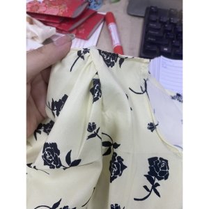 Váy Be Hoa Đen Phối Tay Chun PEONYB Nữ [FREESHIP] 🌸 Đầm đi biển dáng suông dài bánh bèo tiểu thư hàn quốc Ulzzang 🌸-7