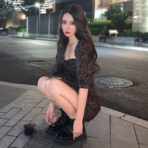 Váy dáng ôm tay ngắn cổ vuông in hoa thời trang phong cách Hàn Quốc-5