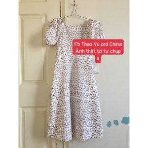 Váy Hoa Nhí Trắng ⚡️ẢNH THẬT⚡️Đầm Cotton Dáng Xinh Chào Hè-4