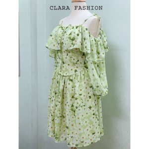 [FREESHIP - HÀNG LOẠI 1] ĐẦM HOA XANH TRỄ VAI HÒA MINZY SIÊU XINH-7