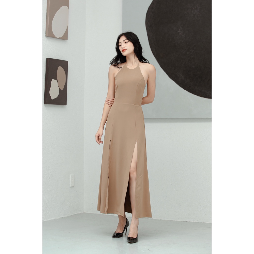 Đầm maxi cổ yếm Dalaney Dress (Beige) - LYB.STUDIO-4