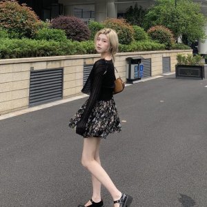 Đầm Voan Hoa Hai Dây Xinh Xắn Theo Phong Cách Hàn Quốc Dành Cho Nữ đầm bầu váy nữ váy bé gái váy dài chân váy dài váy nữ chân váy dài-7