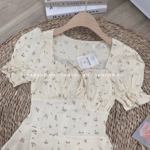 Váy hoa nhí dáng chữ A tay bo cúp ngực cá tính , đầm hoa đi biển cực xinh ( ảnh thật trải sàn ) by YANSOO-5