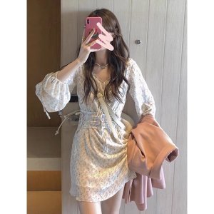 [Mã 55FASHIONSALE giảm 12% đơn 99K] Váy hoa nhí tím kèm corset siêu xinh-3