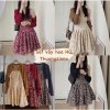 [Ảnh thật/Video] SET VÁY HOA 2 MÓN gam màu kiểu retro gồm váy hoa ngắn và cardigan lửng tone màu cực xinh-1