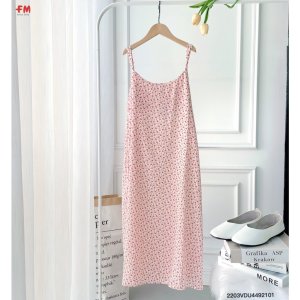 Váy hoa lụa 2 dây hoa nhí siêu xinh | Váy lụa mềm du lịch biển sống ảo siêu xinh | Fm Store 220321026-6