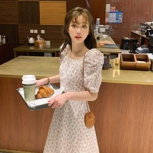 Váy Hoa Nhí Trắng ⚡️ẢNH THẬT⚡️Đầm Cotton Dáng Xinh Chào Hè-8