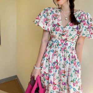 [FREESHIP - CÓ ẢNH THẬT] VÁY MAXI HOA THÔ ĐŨI TAY 2 LỚP SIÊU XINH-5