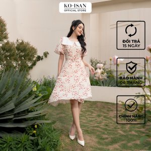 [Mã BMLTA50 giảm 50K đơn 99K] Váy hoa nhí tiểu thư vintage thiết kế tay nhún công chúa KOISAN 22056687-1