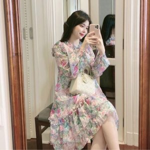 VÁY HOA TƠ 2 LỚP | DuongHuong Clothes-1
