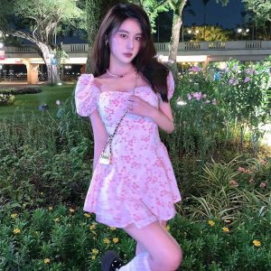 Váy hoa nhí cao cấp tay phồng siêu xinh phù hợp đi chơi đi tiệc-7