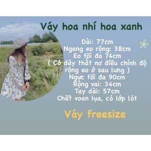 ❌ ĐẦM - VÁY HOA NHÍ DÀY TAY HOA XANH 🌷-7
