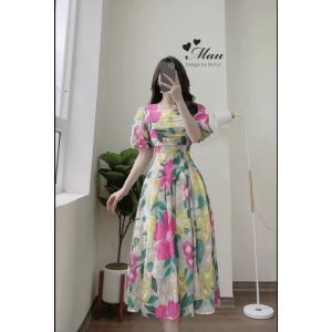 BÁN SỈ VÁY HOA XOÈ LY NGỰC CHO NỮ-1