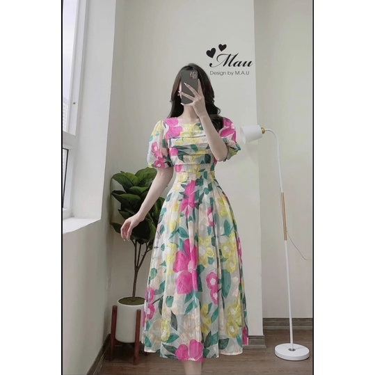 BÁN SỈ VÁY HOA XOÈ LY NGỰC CHO NỮ-1