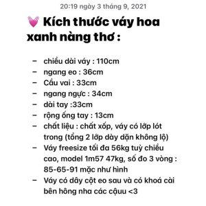 [Mã 55FASHIONSALE giảm 12% đơn 99K] Váy hoa xanh nàng thơ (ảnh thật shop chụp kèm video)-2