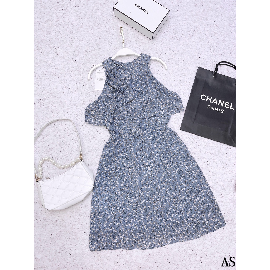 VÁY HOA XANH NHÍ NƠ BÈO SÁT NÁCH-4