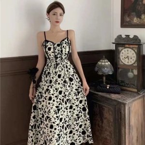 Đầm Hai Dây Dáng Dài In Hoa Hồng Thời Trang Quyến Rũ Cao Cấp-8