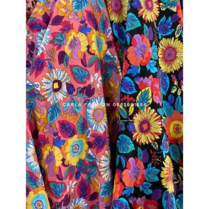 Váy suông hoa tay bồng có túi freesize CARLA-9