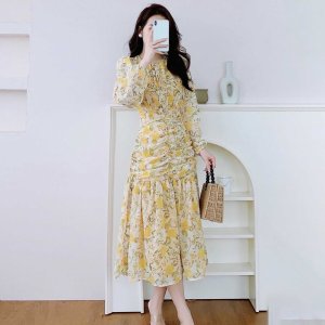 Váy hoa dáng dài Antumn, đầm hoa vintage thiết kế Giian chính hãng G-V2433-7