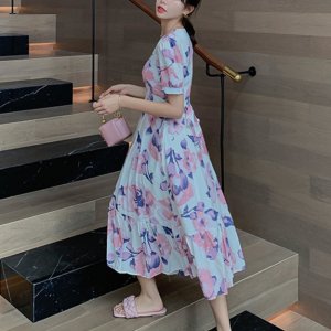 Đầm Voan Hoa Tay Phồng Thời Trang Đáng Yêu Cho Nữ Mùa Xuân Hè Váy-6