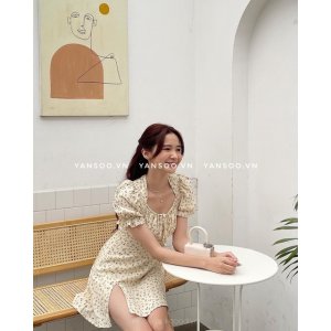Váy hoa nhí dáng chữ A tay bo cúp ngực cá tính , đầm hoa đi biển cực xinh ( ảnh thật trải sàn ) by YANSOO-4