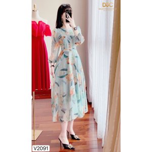 Váy hoa tay dài V2091 - DOLCE VIVA COLLECTION-3