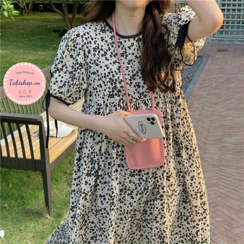 Đầm hoa nhí kiểu babydoll cho nữ váy tiểu thư phong cách ulzzang siêu xinh-4