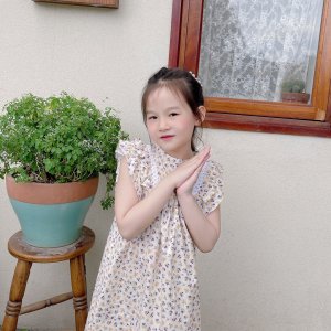 Váy bé gái, Váy kiểu tay bồng Dewkids hoa nhí cao cấp cho bé gái trend 2022 - VH03-9